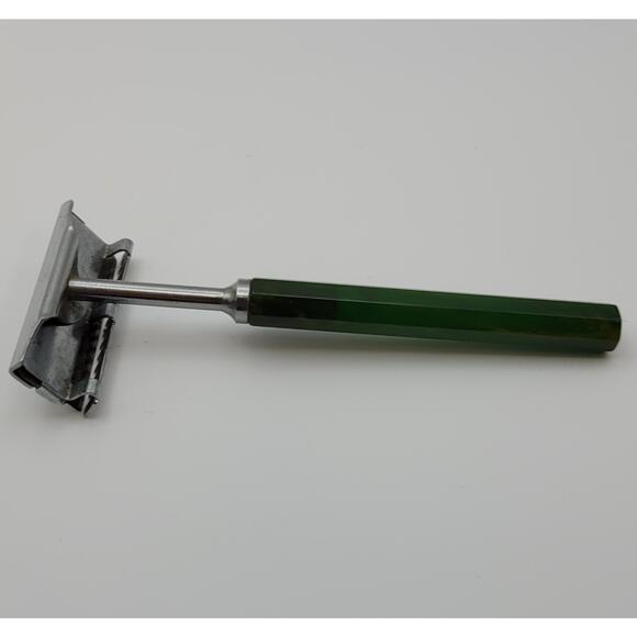 Vintage 1930s–1950s Keen Kutter Safety Razor Green Bakelite Handle Double Edge - Picture 12 of 16
